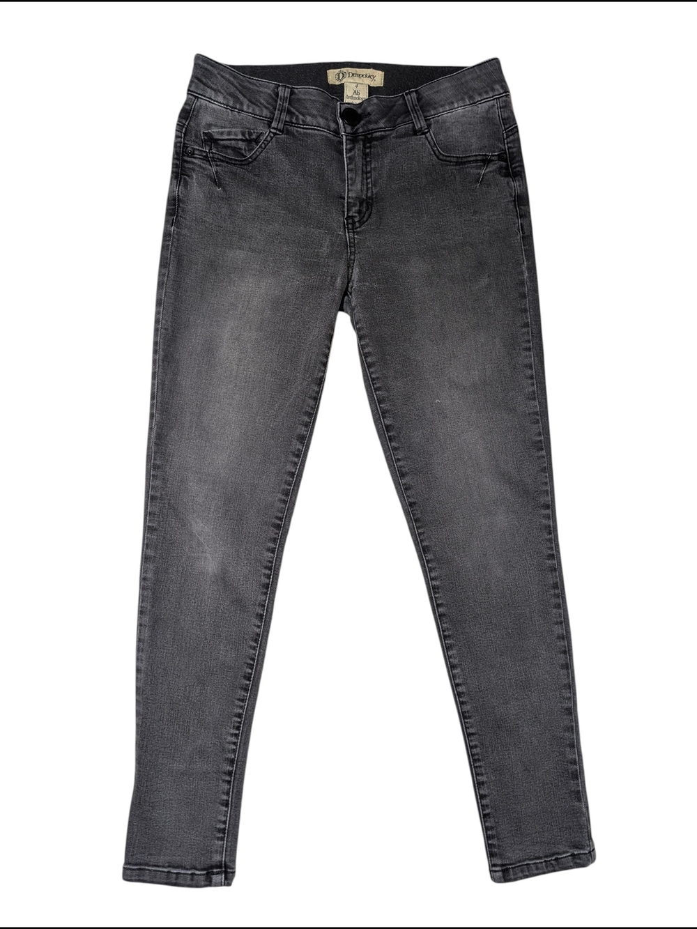 Democracy Women's 4 Faded Black Skinny Jean Ab Technology Tummy Control Denim